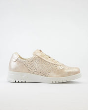 ZAPATO CASUAL MUJER CON ELÁSTICOS PITILLOS 20301 DORADO PLANTILLA EXTRAÍBLE