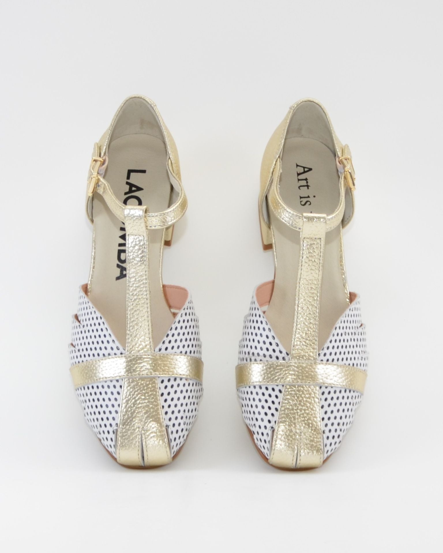 SANDALIA CANGREJERA MUJER COMBI ORO TOPOS LACOMBA LAVENDER