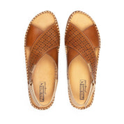 SANDALIA MUJER PLANA CRUZADA COLOR BRANDY PIKOLINOS W8K-0848C1