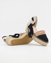 ALPARGATAS DE CUÑA CUERDA NEGRO TAUPE MACARENA JAVA 36