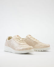 ZAPATO CASUAL MUJER CON ELÁSTICOS PITILLOS 20301 DORADO PLANTILLA EXTRAÍBLE