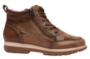 BOTIN DEPORTIVO MUJER CORDONES Y CREMALLERA CUERO L-4460