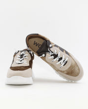 ZAPATO DE CORTE DEPORTIVO WONDERS A-24111 CONBINADO TAUPE MARRON
