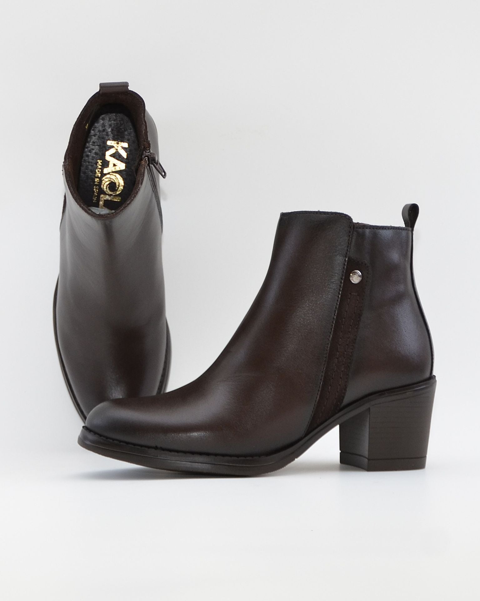 BOTIN MUJER TACON CUADRADO KAOLA COLOR MARRÓN 8819