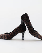 ZAPATO SALON MUJER ESTILETO COLOR LEOPARDO NEGRO DANIELA VEGA 2333S TERCIOPELO