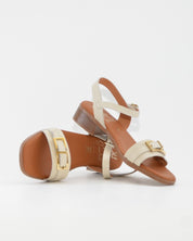 SANDALIA MUJER NAPA HIELO TACON BAJO PLANTA DE GEL OH MY SANDALS 5993