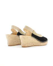 ALPARGATA DE CUÑA MUJER COLOR NEGRO ADORNO TIRA ESPIGA LINO 333016