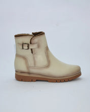 BOTINES DE MUJER PLANOS CON CREMALLERA EN COLOR HIELO