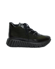 DEPORTIVO MUJER ABOTINADO NEGRO VERDE PISO GRUESO 6509 CONFORT CLASS