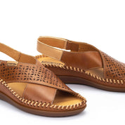 SANDALIA MUJER PLANA CRUZADA COLOR BRANDY PIKOLINOS W8K-0848C1