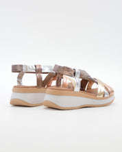 SANDALIA CUÑA MUJER TIRAS METALIZADAS PLANTA DE GEL OH MY SANDALS 5941