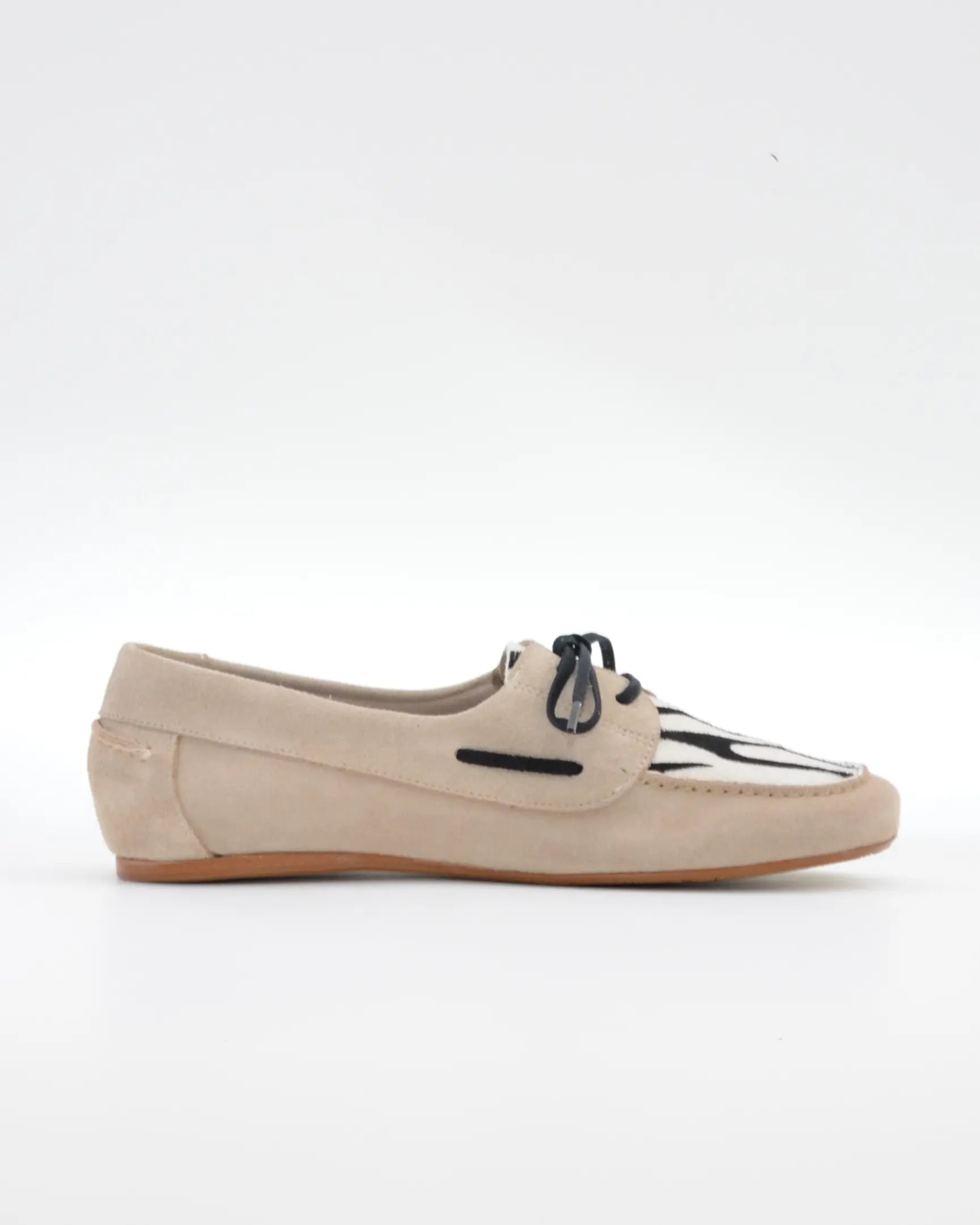 MOCASIN NAUTICO MUJER SERRAJE BEIGE ANIMAL PRINT GLADIOLUS