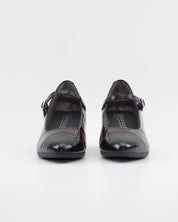 ZAPATO SALON MUJER CON PULSERA CHAROL BURDEOS Y NEGRO PITILLOS 11683