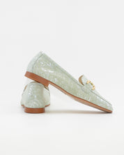 ZAPATO MOCASIN MUJER PLANO ESTAMPADO VERDE CAYETANO 17186