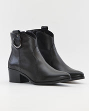 BOTIN MUJER COWBOY PIEL NEGRO CON HEBILLA KAOLA 3054