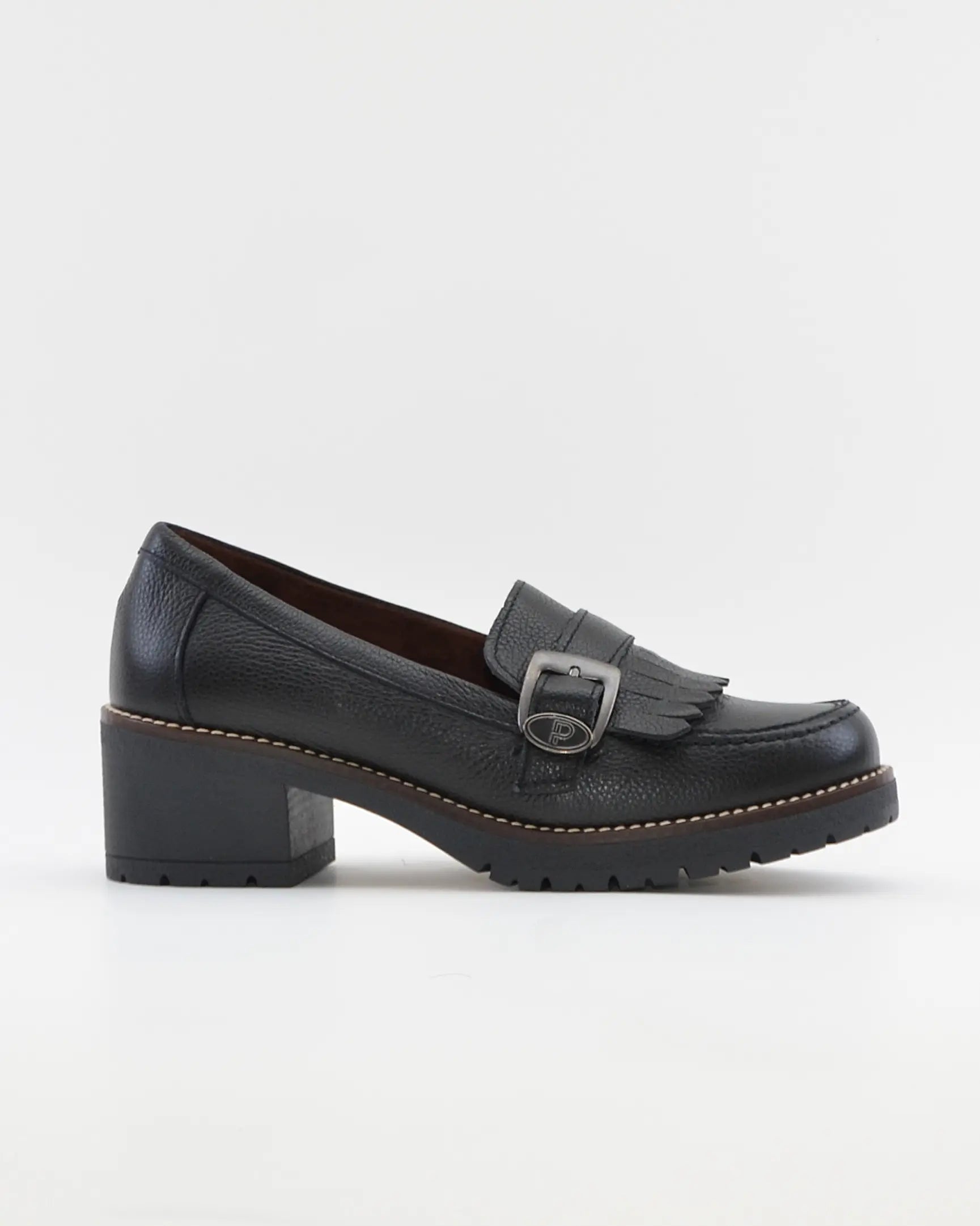 ZAPATO MOCASIN MUJER NEGRO PLANTILLA EXTRAIBLE PITILLOS 20522