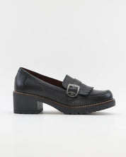 ZAPATO MOCASIN MUJER NEGRO PLANTILLA EXTRAIBLE PITILLOS 20522