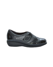 ZAPATO MUJER ANCHO ESPECIAL PLANTILLA EXTRAIBLE CHAROL NEGRO