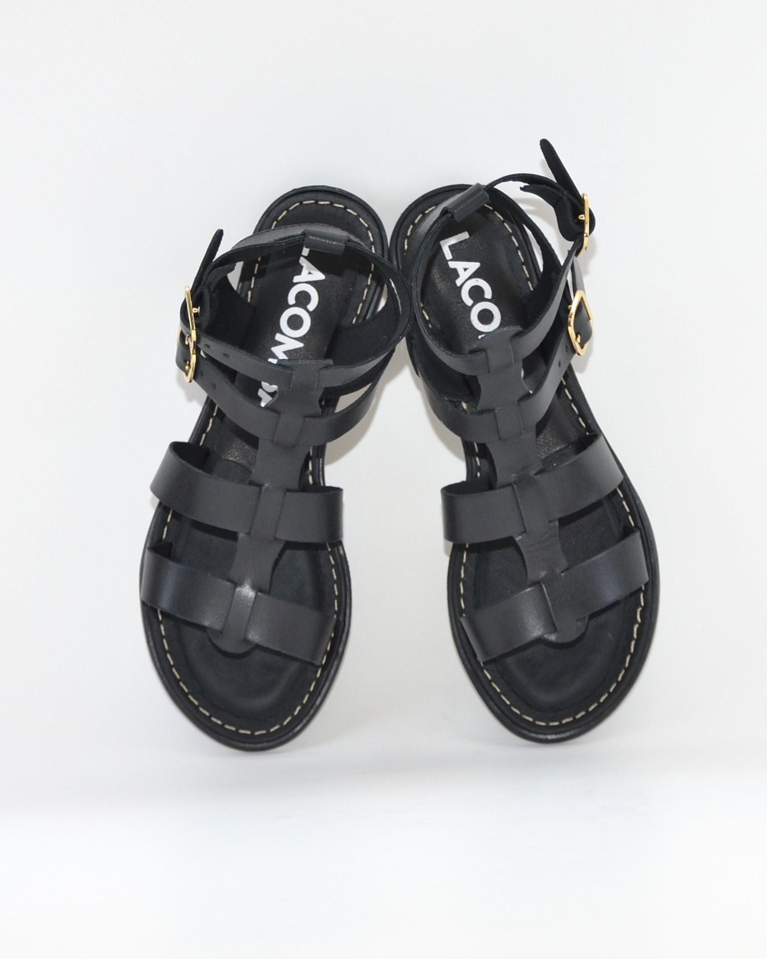 SANDALIA ROMANA MUJER PIEL COLOR NEGRO LACOMBA PERIWINCLE