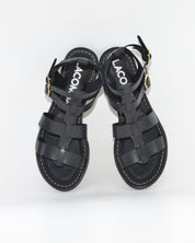 SANDALIA ROMANA MUJER PIEL COLOR NEGRO LACOMBA PERIWINCLE