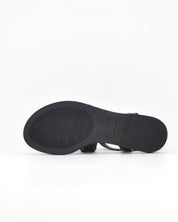 SANDALIA MUJER PLANA PIEL COLOR NEGRO TACHAS LACOMBA BOUGAIN