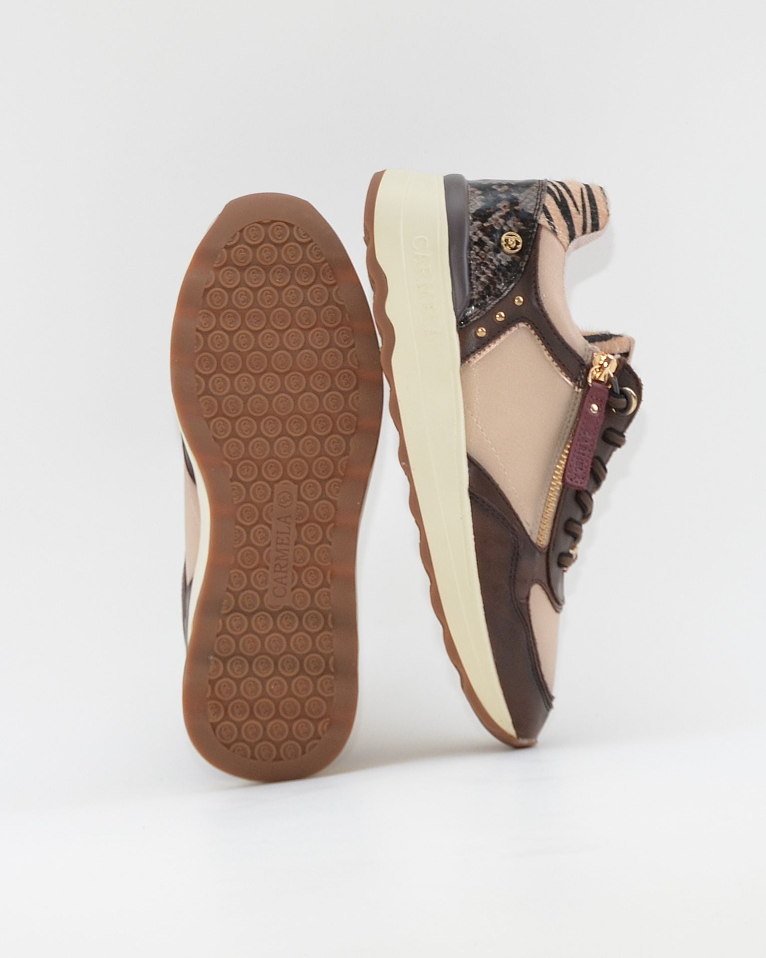 ZAPATILLA SNEAKER MUJER CARMELA COLOR MARRÓN CON TAUPE 164221