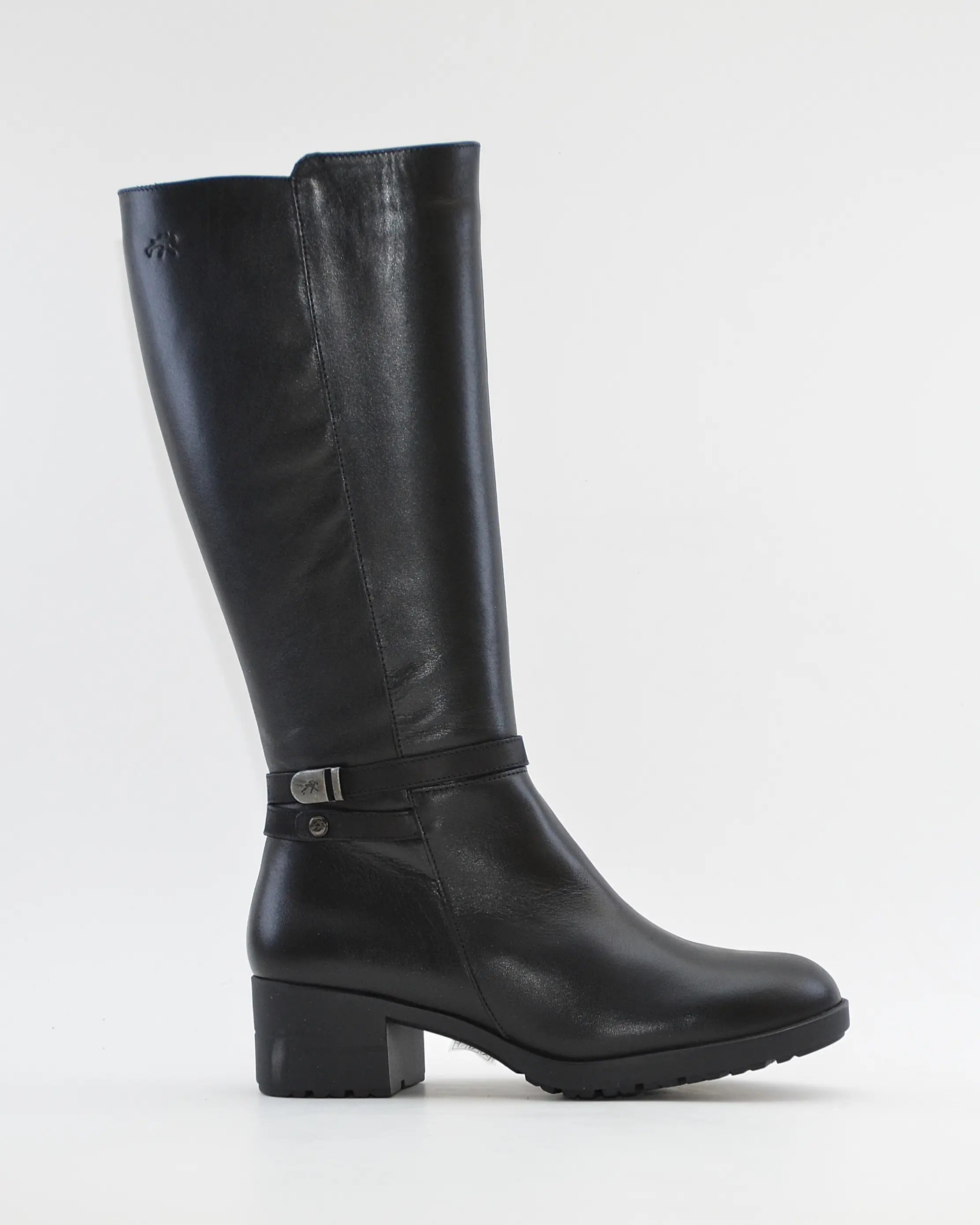 BOTA ALTA NEGRA MUJER TACON ANCHO FLUCHOS ALISS F1314