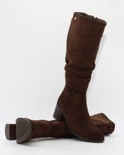 BOTA ALTA MUJER EFECTO SERRAJE MARRÓN CHOCOLATE ARRUGADA 146530