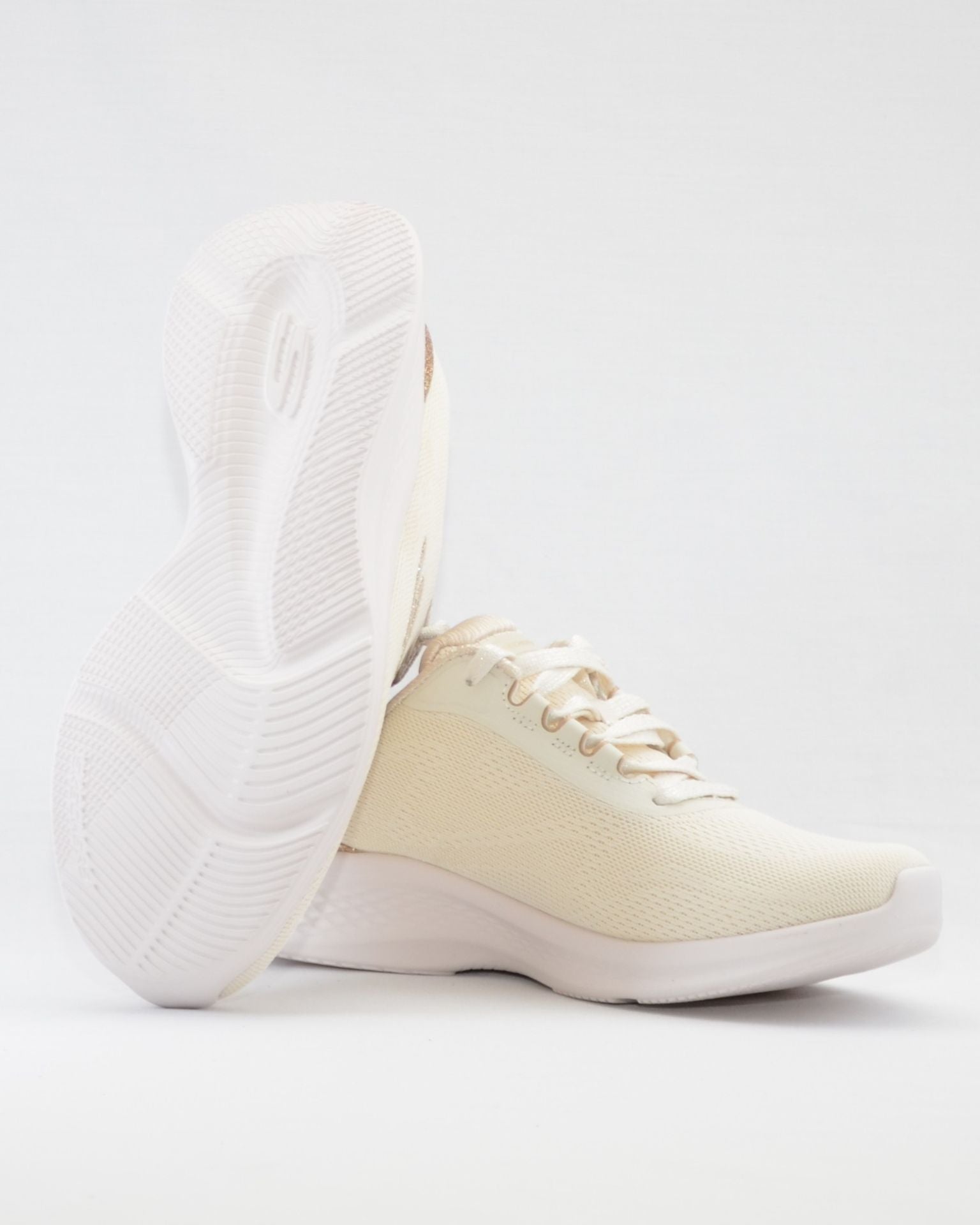 SNEAKERS MUJER SKECHERS 150629 NTGD BEIGE GLITER CORDONES