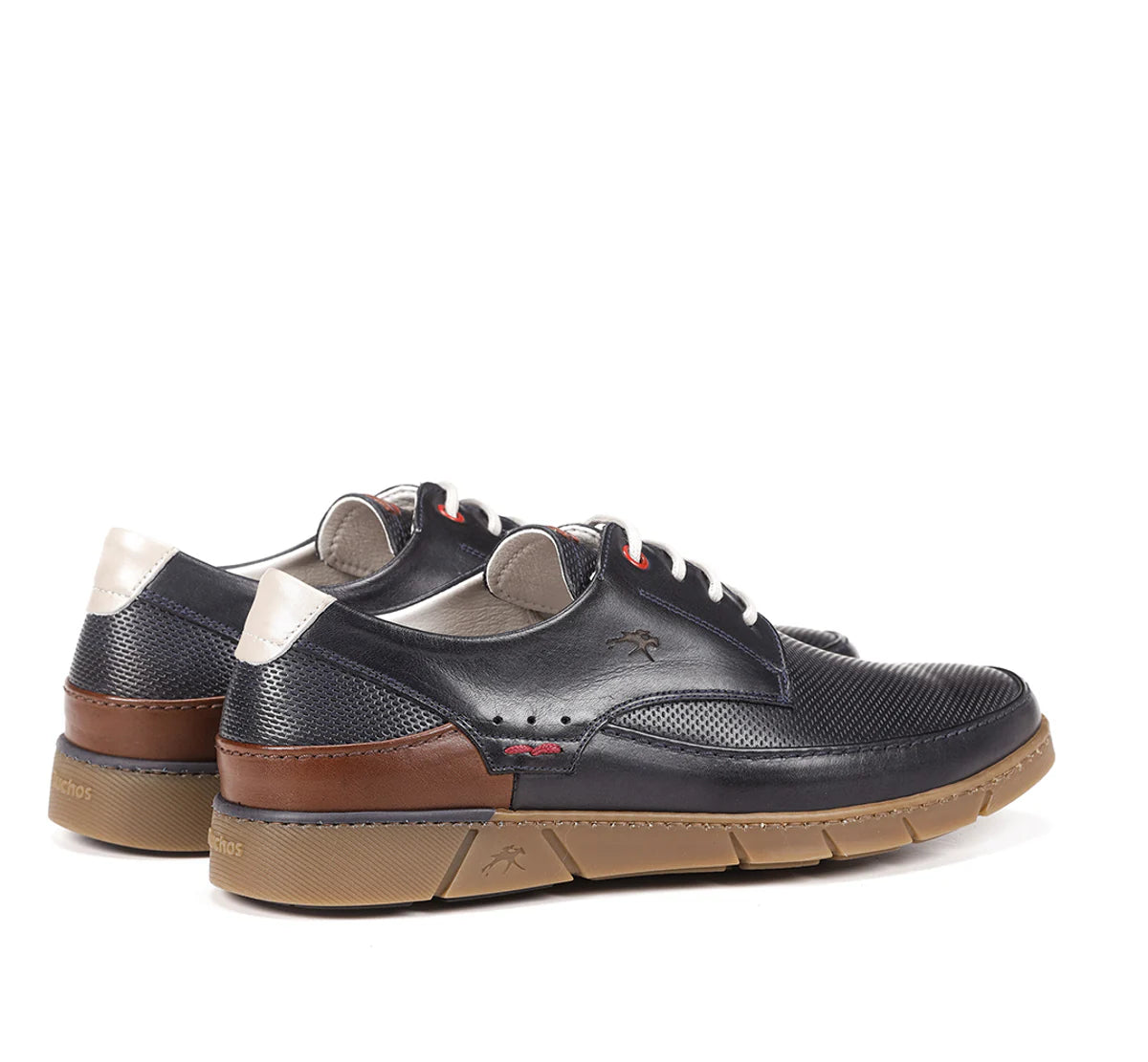 ZAPATO HOMBRE FLUCHOS AZUL MARINO CORDON PISO CARAMELO BARRY F1156