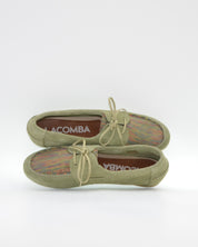 MOCASIN NAUTICO MUJER SERRAJE VERDE LACOMBA GARDENIA