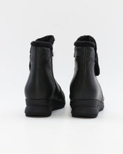 BOTINES DE MUJER CON CUÑA BAJA Y CREMALLERA COLOR NEGRO VALERIAS 2812