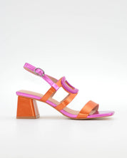 SANDALIA FIESTA MUJER CON ADORNO COLOR FUXIA Y NARANJA AZAREY 613L026