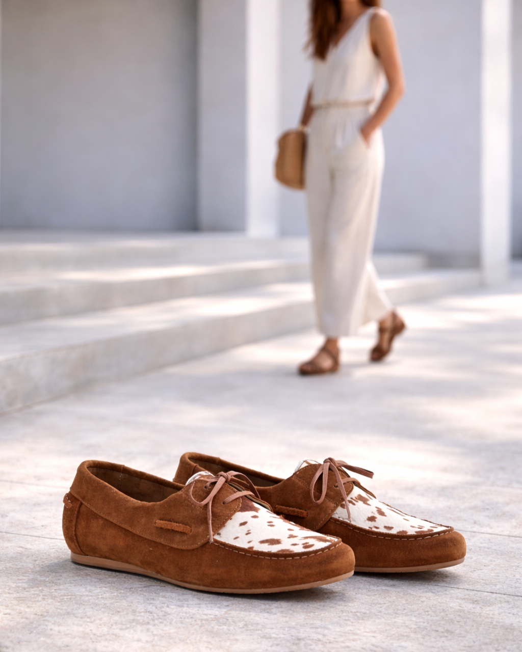 MOCASIN NAUTICO MUJER SERRAJE CUERO PONY LACOMBA NARCISUS