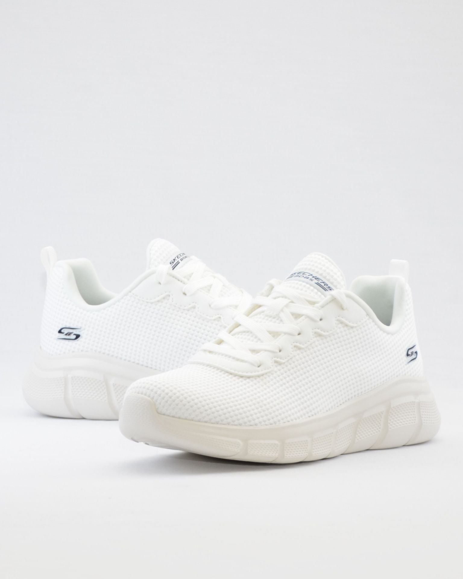 SNEAKERS MUJER SKECHERS 117346 W  BLANCO CORDONES BOBS SPORT