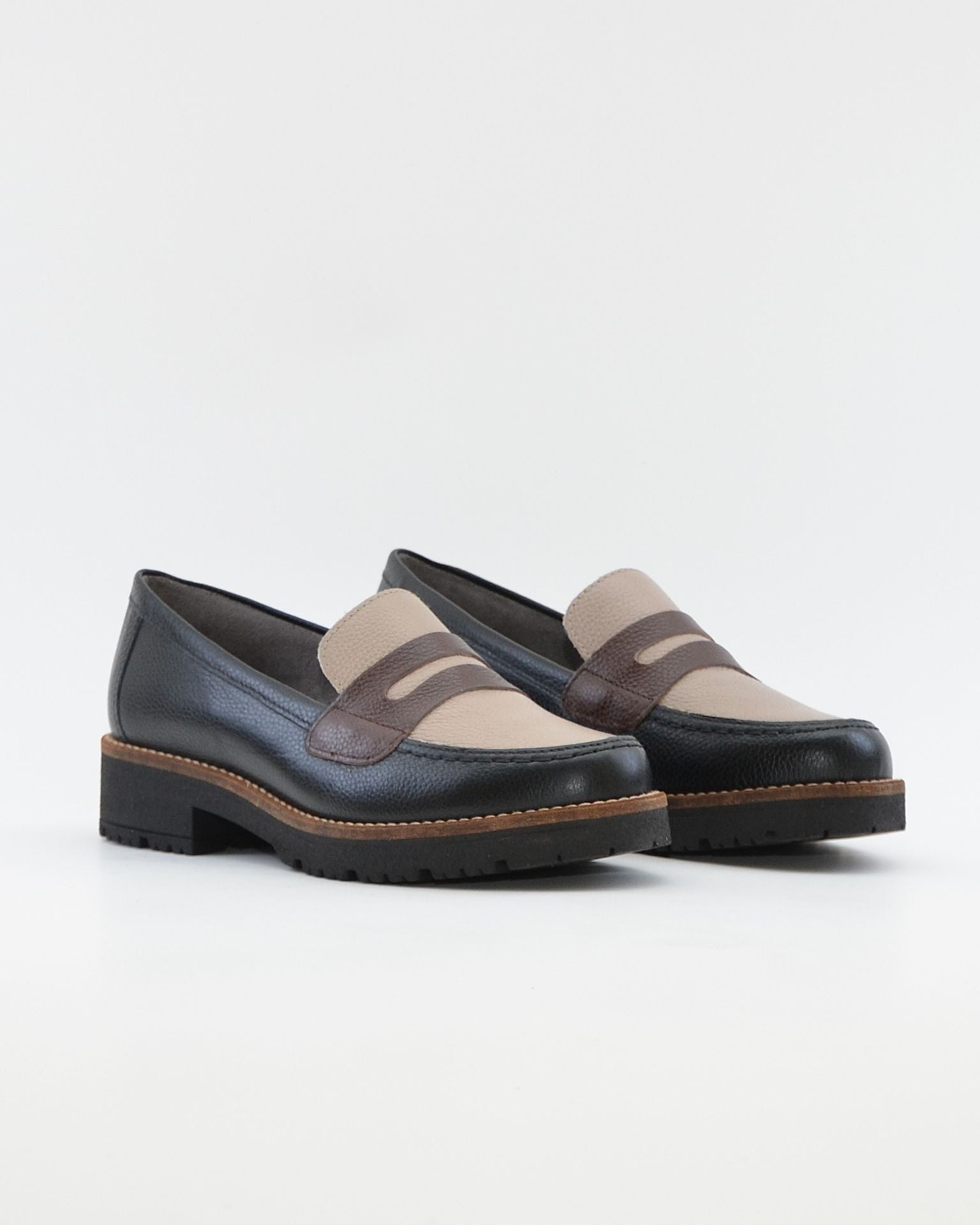 ZAPATO MOCASIN MUJER NEGRO MARRON TOPO PLANTILLA EXTRAIBLE PITILLOS 11564