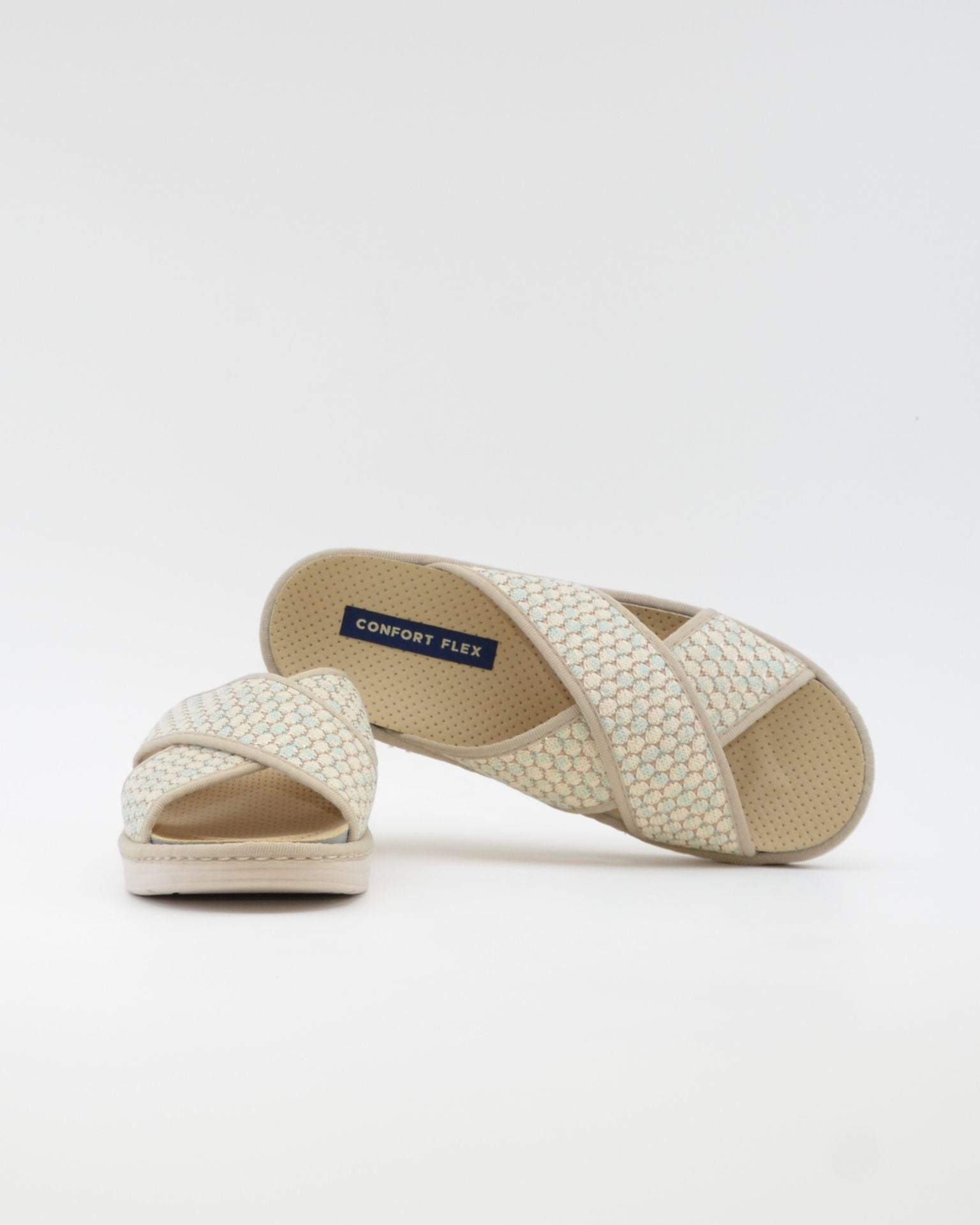 ZAPATILLAS DE CASA MUJER CRUZADA CON CUÑA COLOR MULTI ANCHO ESPECIAL Y PLANTILLA EXTRAIBLE 4035 A