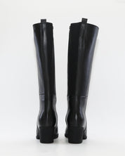 BOTA ALTA MUJER TACON MEDIO COLOR NEGRO CREMALLERA Y ELASTICO TREINTAS L-1504